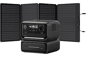 Générateur solaire portable EF EcoFlow RIVER 3 Max avec panneau solaire160 W, 572 Wh de capacité, jusqu'à 1200W de puissance de sortie, connexion sans fil, pour l'extérieur, le camping, le camping-car