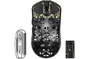 ‎ATTACK SHARK ATTACK SHARK R5 Ultra bezprzewodowa mysz do gier z włókna węglowego 8000 Hz, 39 g SUPERLIGHT, 42000 DPI, czujnik PAW3950MAX, Nordic 52840, kabel Bluetooth/2,4 G/USB-C, kabel spiralny 8K, do PC/Mac,