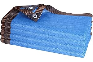 TMGJSHD Cubiertas para Invernaderos Parasol Red Bloqueador Solar 90% Resistente A Los Rayos UV Planta Flores para El Hogar Borde con Cinta Lona De Malla Transpirable Azul 12 Pines (3mx3m/9.8ftx9.8ft)
