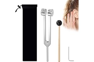 Newellsail Horquilla de Afinación de 128Hz Diapasón de Aleación de Aluminio con Martillo de Silicona y Herramienta de Reparación Ofrece Respuesta de Frecuencia Precisa