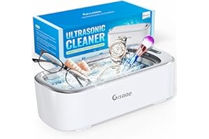 Gisaae Ultrasonic Cleaner, 48000Hz Jewellery Cleaner Glasses Cleaner 660ML Clean Pod with Watch Stand Cleaning Basket for Jewelry Necklace Ring Glasses Watch Coins Denture