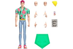 Mattel KPop Demon Hunters Saja Boys Abby actionfigur | 15 cm skala, 18 ledpunkter, "Soda Pop"-look, tillbehör, utbytbara ansikten och händer, JRY34