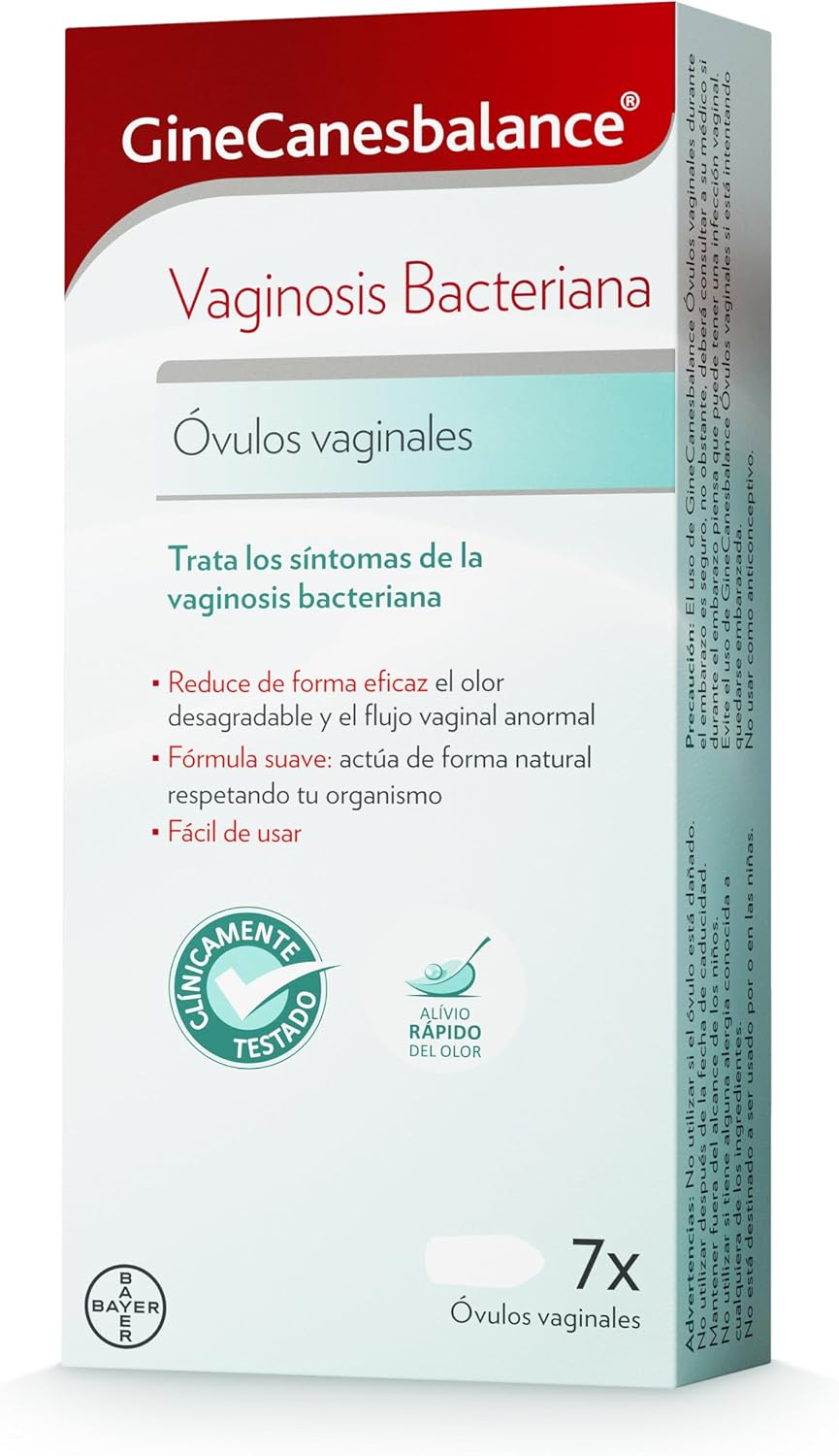 GineCanesbalance óvulos vaginales - Tratamiento de la vaginosis bacteriana, mal olor, flujo anormal, pH vaginal - 1 semana de cuidado íntimo diario