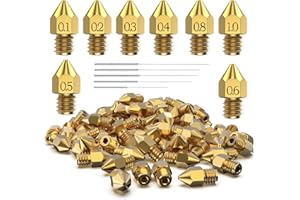 AVERICHT 31 Stück MK8 3D Drucker Düsen Extruder für Ender 3, 0.4mm 0.1 0.2 0.3 0.5 0.6 0.8 1.0mm Düsen mit Reinigungsset für Ender 3 V2/Pro (1.75mm Filament)