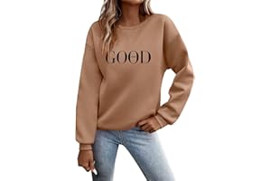 Nuqqichongtian Pullover Women's Sweatshirt Letters Print Long Sleeve Crew Neck Jumper Autumn Winter Women Letter Print Loose Casual Top Sports Streetwear Tops