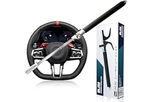 ELI73 Steering Wheel Lock for Cars & Vans - Heavy Duty Anti Theft Vehicle Lock, Universal Fit, Adjustable Design, Emergency Hammer - Includes 3 Keys (UK Company)