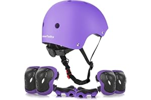 ValueTalks Protecciones Patines y Casco Equipo de Protección Infantil para Ciclismo Monopatín Patinaje