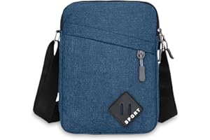 Aucuu Borsello Uomo Tracolla, Borsa Tracolla Casuale da Impermeabile, Borsa a Spalla da Uomo in tessuto Oxford, Borselli da Multitasche per Lavoro Viaggio Quotidiano