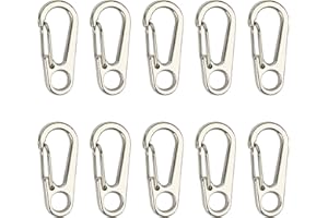 ‎TEMLUM Temlum 3,3 cm Mini Karabiner Set, Aluminium Karabinerhaken, Karabiner Klein Schlüsselanhänger Haken für Camping, Reisen, Wandern