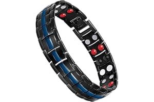 ‎JERACOL Jeracol Magnetarmbänder für Männer, Titanstahl-Magnet-Brazaletes mit Ultra-Stärke von 3500 Gauss-Magneten, verstellbares Armband mit Entfernungswerkzeug und Schmuck-Geschenkbox