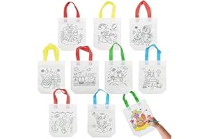 Sibosen 36pcs Party Favor Bags, Eco Reusable Coloring Carnival Animal Art Party Paper Goodie Bags for Birthday, Tea Party, Wedding and Party Celebration