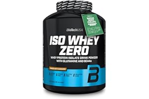 BioTechUSA Iso Whey ZERO, Lactose, Gluten, Sugar FREE, Premium Whey Protein Isolate, 2.27 kg, Noisette