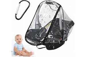RAKIUTY Habillage Pluie Universel, Universel Habillage Pluie Compatible Avec Bébé, Housse de Pluie Universels pour Siège Auto, Habillages Pluie Universelle,Transparent Habit de Pluie