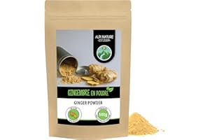 Poudre de gingembre (500g), gingembre moulu, 100% naturel, légèrement séché et moulu, sans additifs, végétalien, racine de gingembre