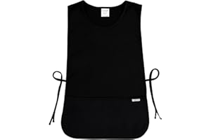 LINEN CLOSET® Tabard Aprons Unisex Aprons for Men Women Ladies Tabards Work Cleaning Apron with 2 Deep Pockets