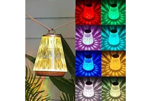 BKZO Crystal Lamp, LED Touch Bedside Table Lamp,USB Rechargeable Table Lamp with RGB Color Changing, for Bedroom, Living Room, Camping