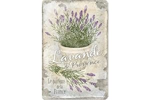 Nostalgic-Art Plaque Vintage Home & Country – Lavande de Provence – Idée de Cadeau pour la Cuisine, en métal, Déco Design Retro, 20 x 30 cm