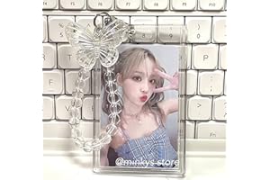 runrayay Acryl KPOP Photocard Holder, Tarjeta de crédito de 3 Pulgadas Tarjeta de Banco ID Tarjeta de autobús Tarjeta de Estudiante Colgante de Llave de Llave Colgante de Insignia (B)