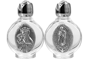 Angoily 2 bottiglie d'acqua santa, in, ricaricabili, per feste cattoliche di Halloween, battesimi, chiesa, argento
