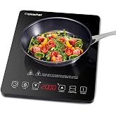 AMZCHEF Portable Induction Hob, 2000 W Induction Hob with Ultra-thin Design, 20 Temperature Levels and 20 Power Settings, 3 H