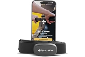‎SPORTPLUS SportPlus 4.0 Herzfrequenz-Brustgurt mit App-Kompatibilität für iOS (ab 7.1), Android (ab 4.3) und Windows Phone, mit ANT+ und 5,3 kHz
