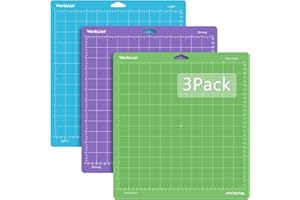 WorkLion Tapis de Découpe Cricut 30,5x30,5cm: Pour Cricut Explore One/Air/Air 2/Maker Adhésif quadrillé Antidérapant et Durable pour Couture, Courtepointe et Projets d’Artisanat