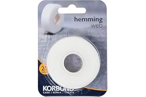 Korbond 20m Strong Hemming Tape - White - Clear Drying - Iron On - No Sew Hem Tape