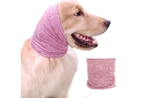 EASY JOY Pattepoint Snood per Cani per Toelettatura, Scaldacollo e Orecchie, Protezione per le Orecchie del Cane per Alleviare l'ansia e Calmante, Felpa con Cappuccio per Cani, Rosa L