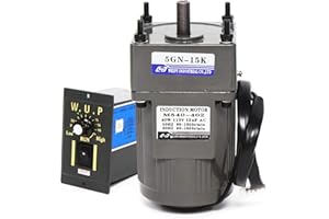 ieLsngai Motor eléctrico de engranaje 40W 15K, Motor Regulable en Continuo 0-90 RPM, Monofásico con Controlador de Velocidad Motor de Engranajes, Alto par Ajustable Regulador de Velocidad