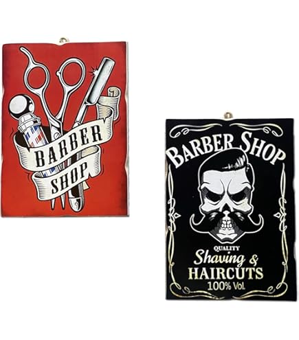 Insegna In Metallo Vintage Per Barbiere: Poster Retrò In Latta 20x30 Cm, Decorazione Da Parete Per Bar, Garage E Negozio, Stile Americano - 2