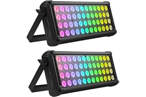 RGB Light Bar, DELIBANG LED Wall Washer dmx512 Flood Light 80W Equivalent Adjustable Stage Floodlight 48 LEDs Spotlight for DJ Disco Party Halloween Christmas Festival, 2PCS