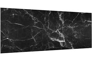 Bilderwelten Spritzschutz-Glas Marmor-Optik 40 x 100 cm schwarz Küchenrückwand