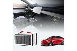 BASENOR Tesla Model 3 Model Y Filtro dell'aria della cabina HEPA Filtro di ricambio ai carboni attivi Accessori Tesla Set di 2 2019-2024