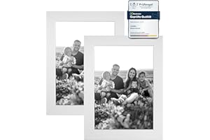 CABBEL podwójne opakowanie (zestaw 2) ramka na zdjęcia 15x21 cm, biała, solidna rama z drewna MDF, nietłukące pleksi, do powieszenia i postawienia, idealna na zdjęcia/obrazy/kolaże