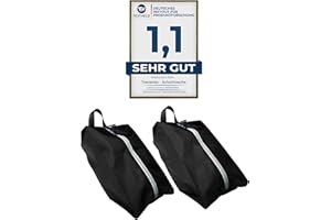 TRAVANDO Lot de 2 Sacs à Chaussures – Sacs à Chaussures de Voyage imperméables pour Valise – Pochette à Chaussures résistante à la saleté pour Voyage, Vacances – Sac à Chaussures pour séparer (Noir)