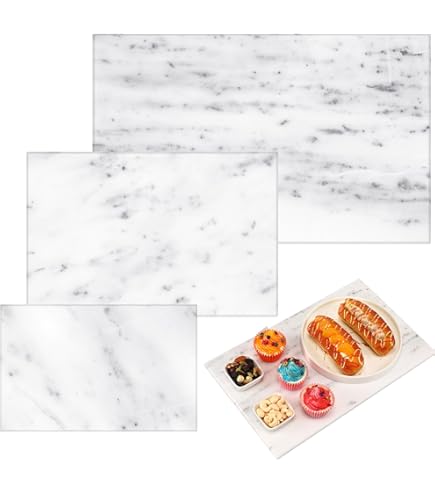 Premium Non-Stick Natural Black Granite Stone Pastry Cutting Board Slab 12 X 16 with No-Slip Rubber Feet for Stability and to Protect your Countertops | Easy to Clean | Stays Cool