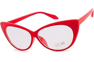 MFAZ Morefaz Ltd Women's Ladies Cat Eye Glasses Clear Lens Fashion Cat Eyed Eyeglass