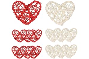 Spldsun 16 Pezzi Mestiere Fai da Te del Cuore Ghirlanda，Vimini Cuori Appesi Ghirlande, Decorazione da Appendere Cuore in Rattan，per La Decorazione della Casa, Il Matrimonio