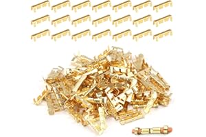AzureRay - Conectores eléctricos para crimpado, conectores eléctricos (100 piezas, conectores eléctricos a prensado, conector eléctrico para cables 0,5-1,5 mm, de latón resistente a la corrosión