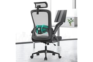 YONISEE Office Chair Ergonomic Office Chair with Lumbar Support, Adjustable Armrests and Headrests, Mesh Chair High Back Comfortable for Home Office (Black)