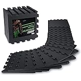 AthleticPro golvskyddsmatta Fitness [31x31cm] - 18 extra tjocka golvmattor [20% mer skydd] - halkskyddande skyddsmattor för t