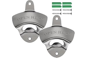 WASUQO 2 pcs Flaschenöffner Wand Bieröffner Wand mit Schrauben Edelstahl Langlebiges Gusseisen Vintage Landhausstil Perfekt für Bars Hotels und Zuhause