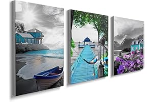 PRINFANTASY 3 Panels Pictures for Living Room Poster Frame Wall Art Print Landscape Canvas Prints for Home Decor GBYH1008