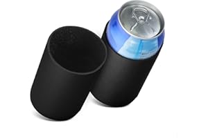 kwmobile Fundas de neopreno compatibles con 330ml / 355ml Lata -2x Cubierta enfriadora de latas cerveza refresco negro