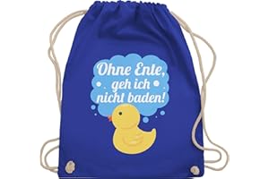 Shirtracer - Turnbeutel Rucksack - Statement Sprüche Kinder - Ohne Ente, geh ich nicht baden!