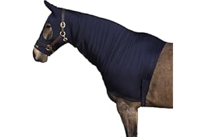 Snuggy Hoods Ltd Shiny Show Hood - Stretch Lycra Horse Hood - 2 Colours - 8 Sizes (Navy, M - Pull On)