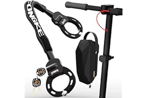 FONGKE Lucchetto Monopattino Elettrico, Catena Bicicletta Antifurto 8mm, Lucchetto Bici con Borsa Impermeabile, Resistente Taglio Lucchetti a Catena, Alta Sicurezza Accessori Monopattino Elettrico e Biciclet