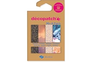 ‎DÉCOPATCH Décopatch DP043C - Packung Mix Patch, mit 4 Blatt Décopatch-Papier 30x40 cm, Magical, gemischte Sortierung, geeignet ab 5 Jahren, 1 Pack