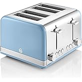 Swan 4 Slice Retro Toaster (Blue)