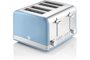 Swan 4 Slice Retro Toaster (Blue)